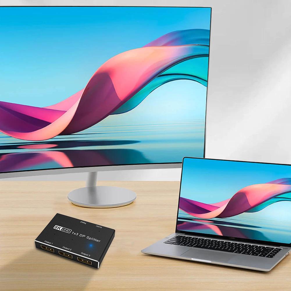 Ƽ  ø Ʈ MST SST  , 1  3 ƿ ÷ Ʈ, 8K 1X3 DP ø, 8K @ 60Hz, 4K @ 120Hz